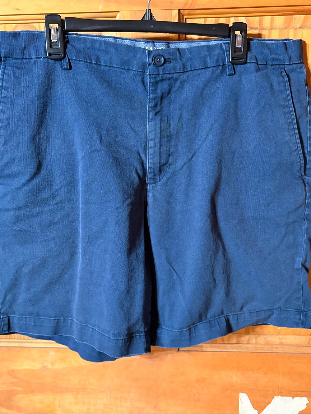 Chaps Navy Flat Front Cotton Shorts